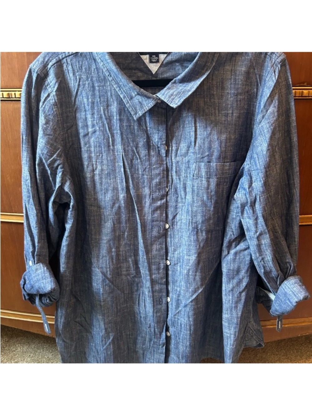 Tommy Hilfiger Chambray Blue Button Down Shirt Size XXL